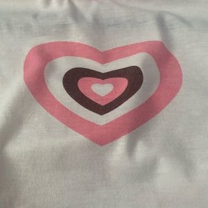 Y2K heart crop top pink and brown brand:SHEIN